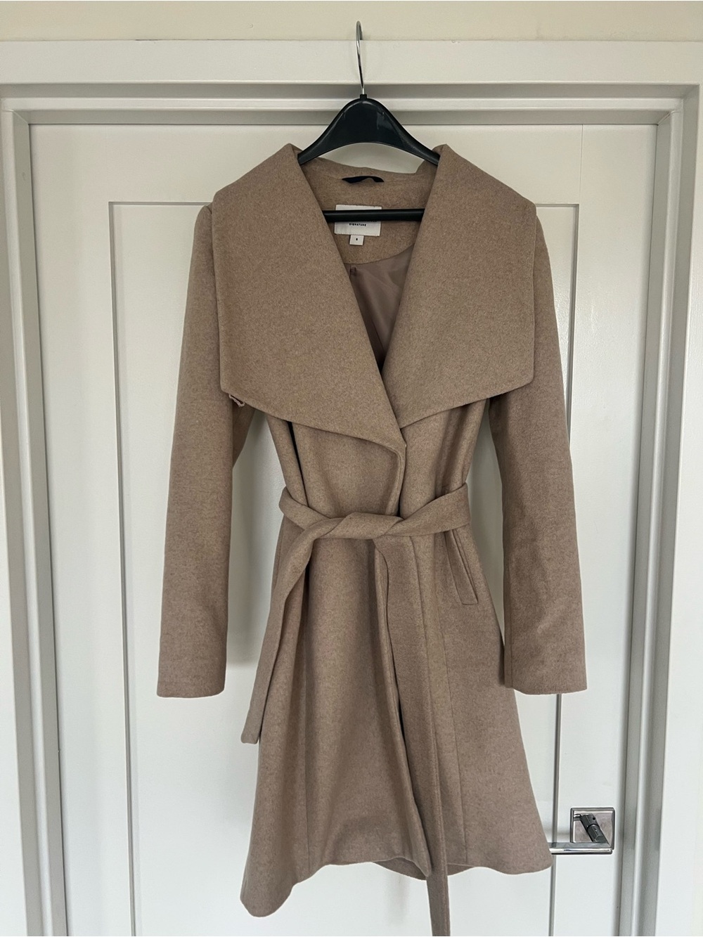 Cole Haan Taupe Wrap Coat with Belt